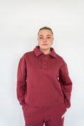 Oversized Heavy Premium Burgundy Polo Sweater