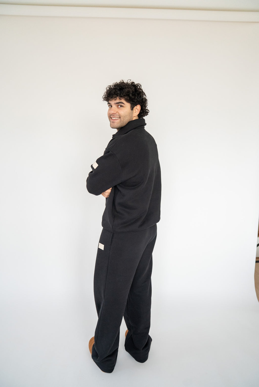 Oversized Heavy Premium Black Polo Sweater