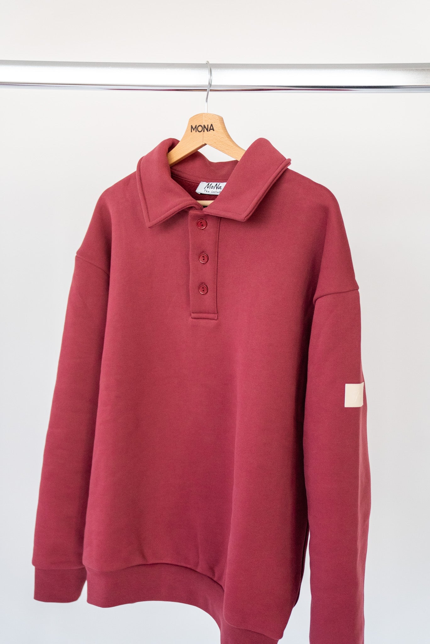 Oversized Heavy Premium Burgundy Polo Sweater