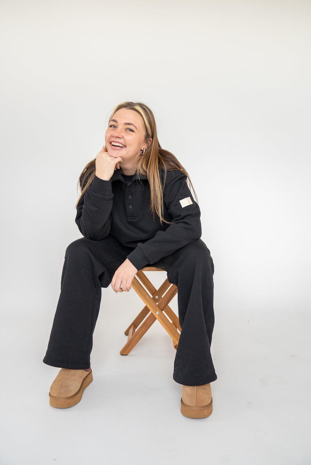 Oversized Heavy Premium Black Polo Sweater