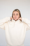 Oversized Heavy Premium Beige Polo Sweater